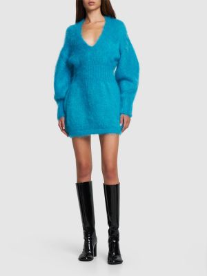 Minikleid mit v-ausschnitt Nina Ricci himmelblau