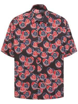 Bombažna srajca z vzorcem srca Moncler črna