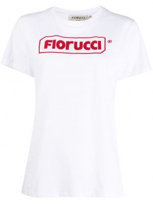 Koszulka bawełniana z nadrukiem Fiorucci Biała