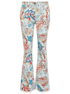 Kvetinové bootcut džínsy s vysokým pásom Etro