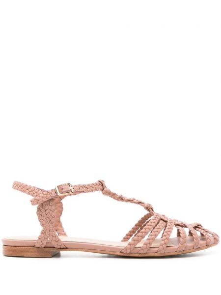Kožne sandale s remenčićima Paloma Barceló ružičasta