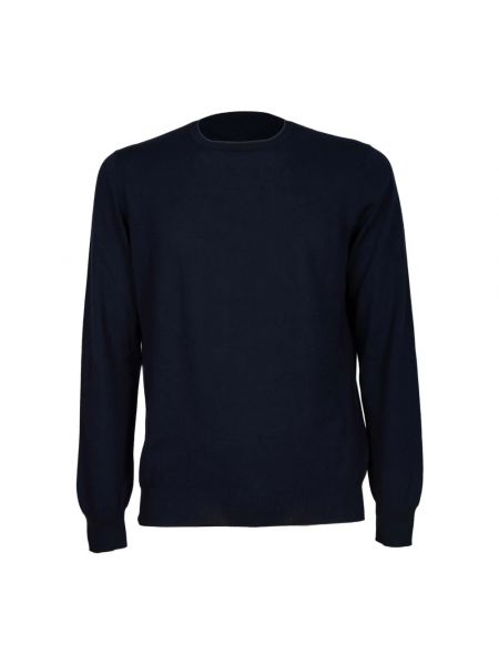 Sweter z krepy Gran Sasso niebieski