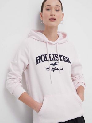 Pulover s kapuco Hollister Co. roza