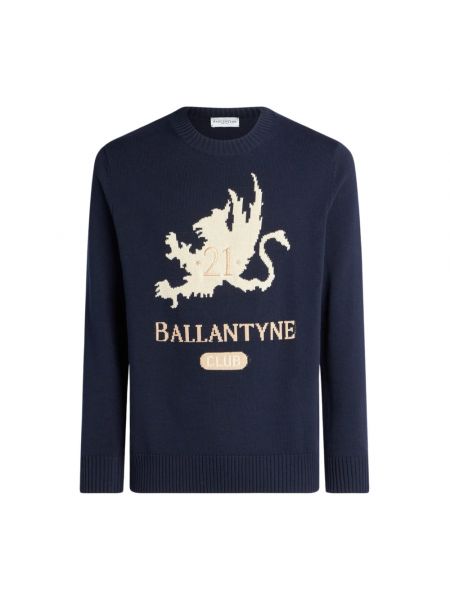 Sweter z dżerseju Ballantyne niebieski