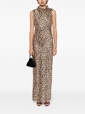 Leopardí dlouhé šaty s potiskem Veronica Beard