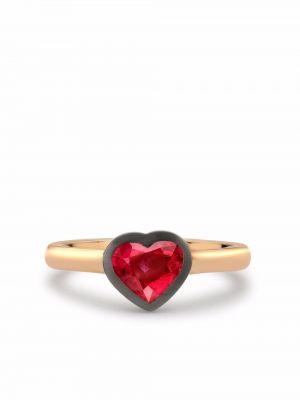 Prstan iz rožnatega zlata z vzorcem srca Pragnell