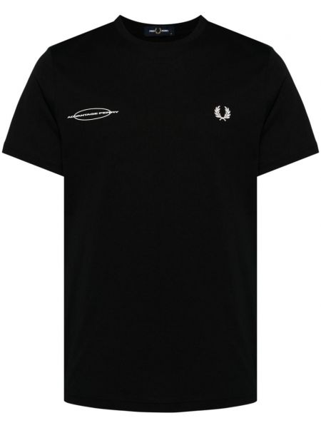 Broderet t-shirt Fred Perry sort