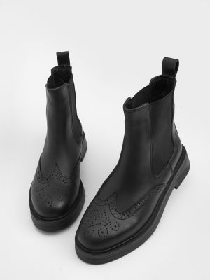 Kožené kotníkové boty Marjin černé