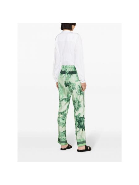 Pantalones de seda de flores con estampado F.r.s For Restless Sleepers verde