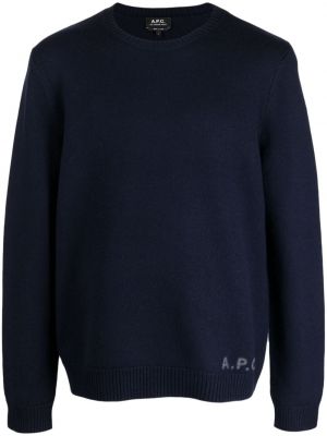Vlnený sveter A.p.c. modrá