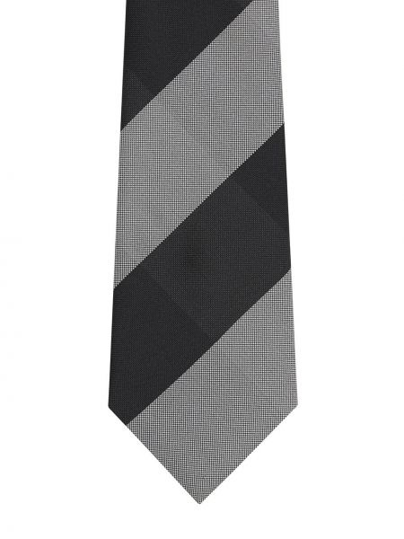 Oversized kostkovaná hedvábná kravata Burberry šedá