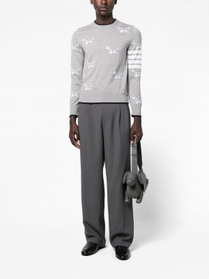 Pullover mit rundem ausschnitt Thom Browne grau