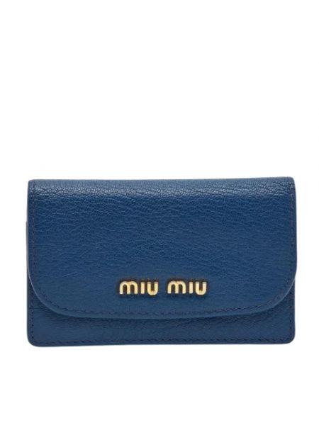Portfel skórzany Miu Miu Pre-owned niebieski
