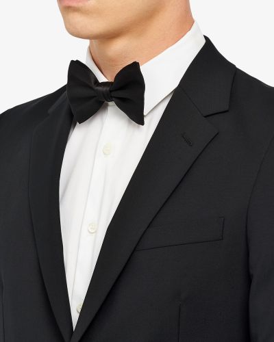 Satynowy krawat z kokardką Prada czarny