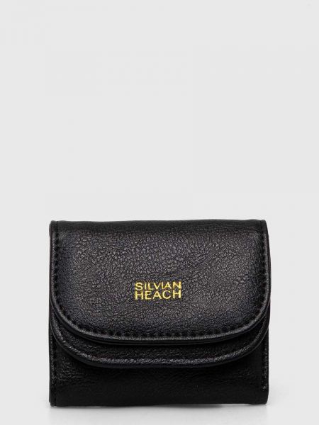 Czarny portfel skórzany Silvian Heach