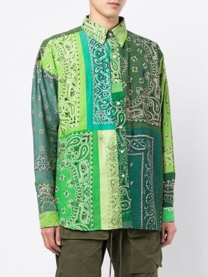 Košile s potiskem s paisley potiskem Readymade zelená
