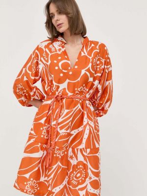 Шелковое платье мини Marella оранжевое