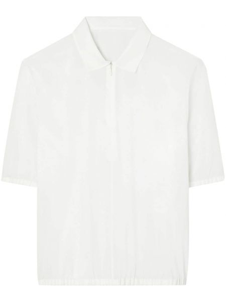 Поло тениска с цип Tory Burch бяло