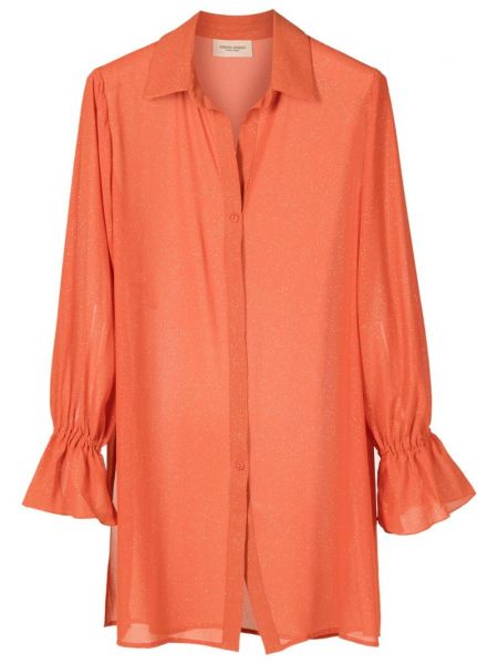 Pailletten hemd mit geknöpfter Adriana Degreas orange
