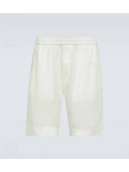 Pantaloni scurți de in Sunspel alb
