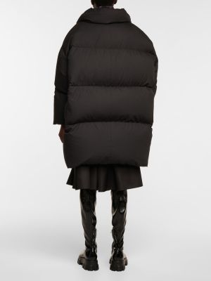 Péřový bavlněný kabát Prada černý