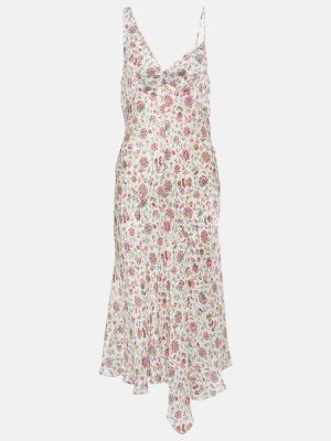 Сатенена миди рокля на цветя Isabel Marant