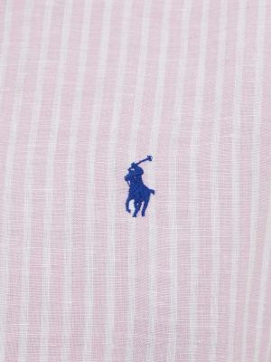 Pernata lanena košulja s gumbima Polo Ralph Lauren ružičasta