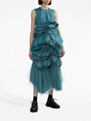 Tylové sukně s volány Noir Kei Ninomiya modré