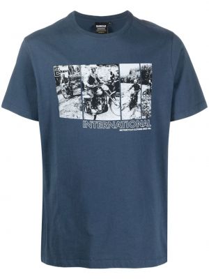 T-shirt aus baumwoll mit print Barbour International blau