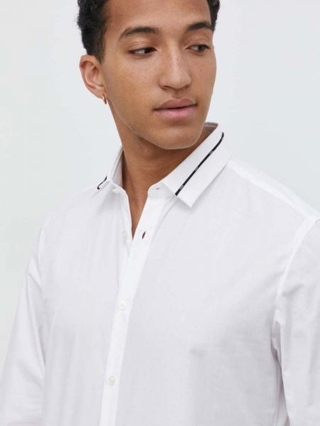 Pamučna košulja slim fit Hugo bijela