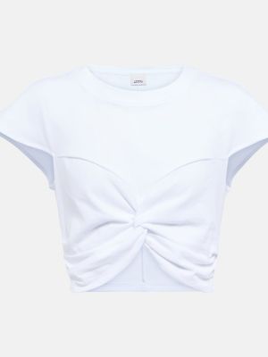 Bavlněný crop top jersey Isabel Marant bílý