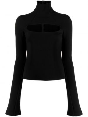 Pletené dlouhý svetr na zip A.w.a.k.e. Mode - černá