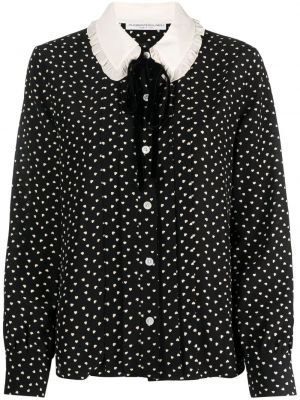 Кадифена копринена блуза с панделка Alessandra Rich