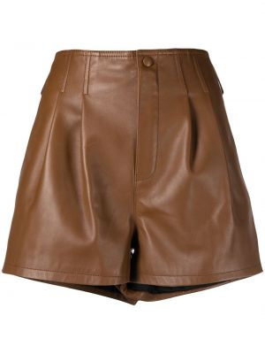 Pantalones cortos de cintura alta Saint Laurent marrón
