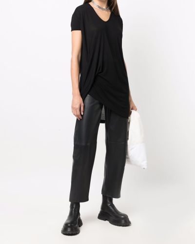 Asimetriškas marškinėliai Rick Owens juoda