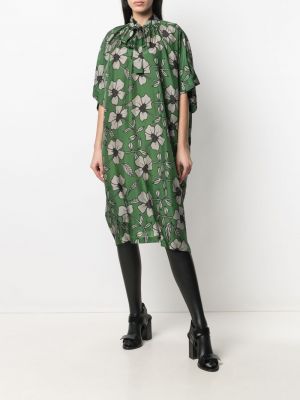Vestido de flores con estampado Christian Wijnants verde