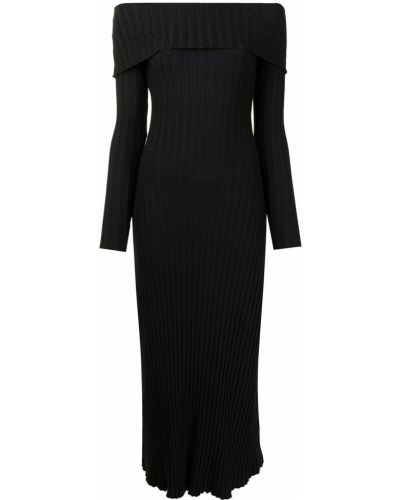 Bavlněné pletené šaty s dlouhými rukávy Simon Miller - černá