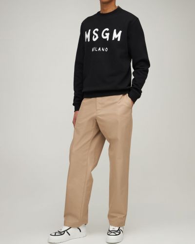 Jersey de algodón de tela jersey Msgm negro