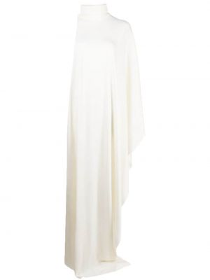 Asimetrična večerna obleka z draperijo Gia Studios bela