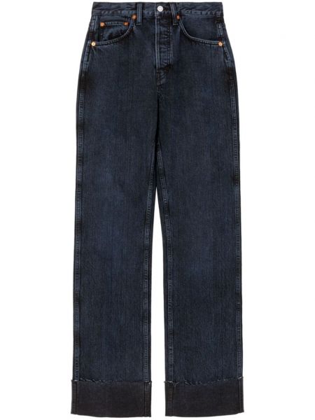 Modré straight fit džíny s vysokým pasem Re/done