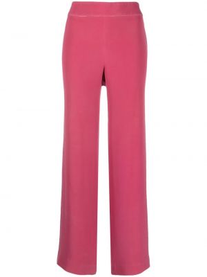 Růžové hedvábné kalhoty relaxed fit Giorgio Armani Pre-owned