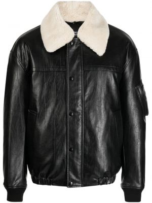 Blouson bomber en cuir Studio Tomboy noir