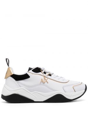 Δερμάτινα sneakers με κορδόνια με δαντέλα Armani Exchange λευκό