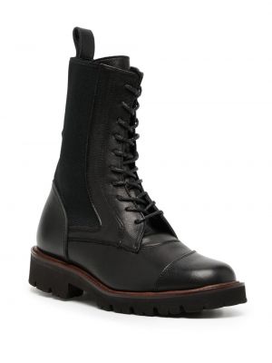 Ankle boots sznurowane koronkowe Ys czarne