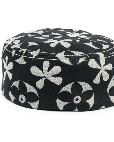Gorra de flores de tejido jacquard 10 Corso Como negro