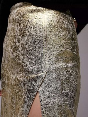 Кожаная юбка из искусственной кожи Topshop золотая
