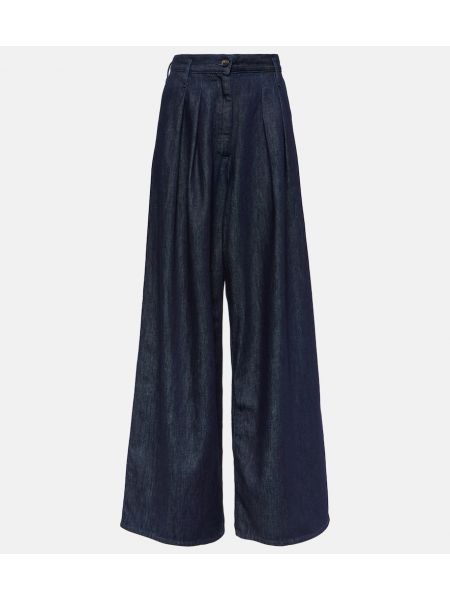 Voľné džínsy s vysokým pásom Dries Van Noten modrá