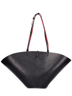 Kožená nákupná taška Christian Louboutin čierna
