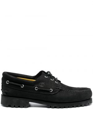 Pantofi loafer cu șireturi din piele de căprioară din dantelă Timberland negru