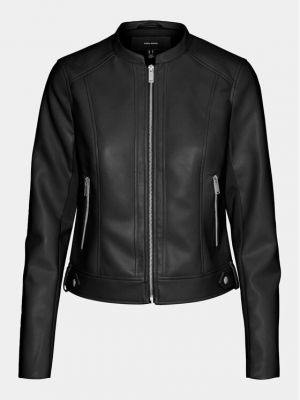 Slim fit kožená bunda z imitace kůže Vero Moda černá